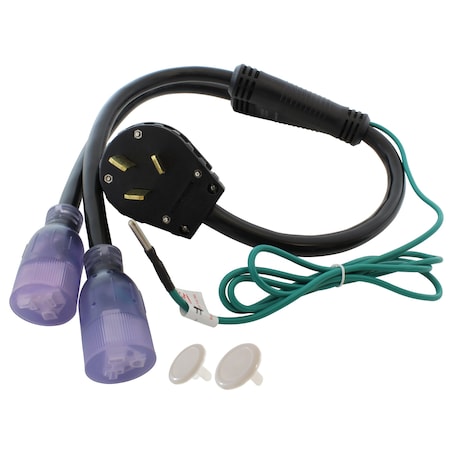 Ac Works Outlet Tap, STW, 5-20R, 10-50P, 3 ft., Black 1050Y520-036